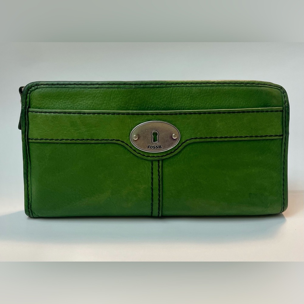 Fossil Key- Per Leather Zip Around Wallet